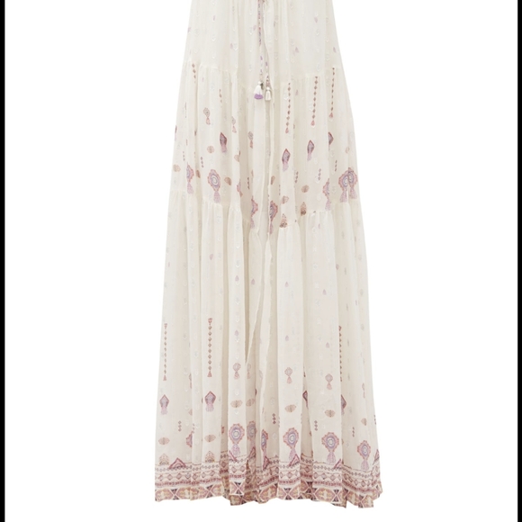 NWT Camilla White Boho Beaded Silk Gown - Picture 3 of 13